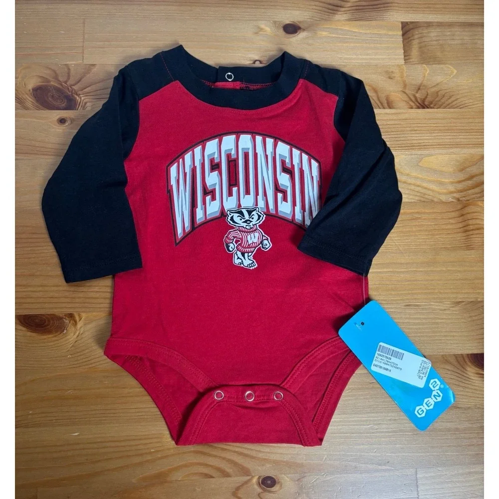 New Infant Boys' Sports Team Bodysuit Bundle of 5 Size 0-3 & 3-6 Months